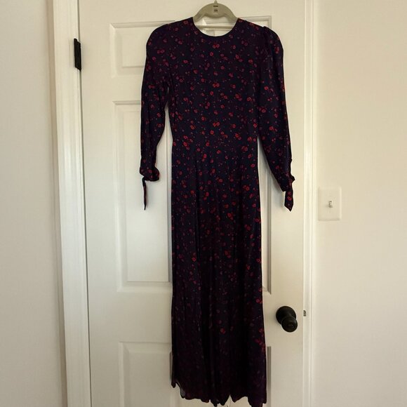 Reformation Dress - Navy and Red Long Sleeved - Picture 2 of 6